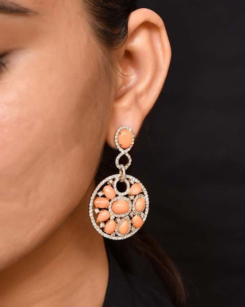 Coral Gold Earrings (14K)