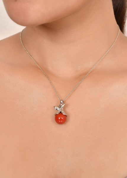 Coral Platinum Pendant