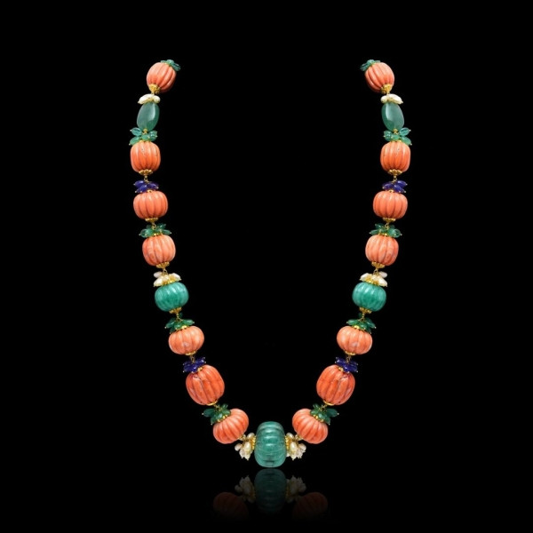 Coral Beads Chain (18K Gold)