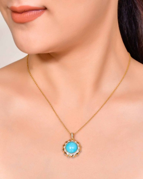 Turquoise Gold Pendant (18K)