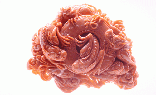 Coral Chinese Style Carving