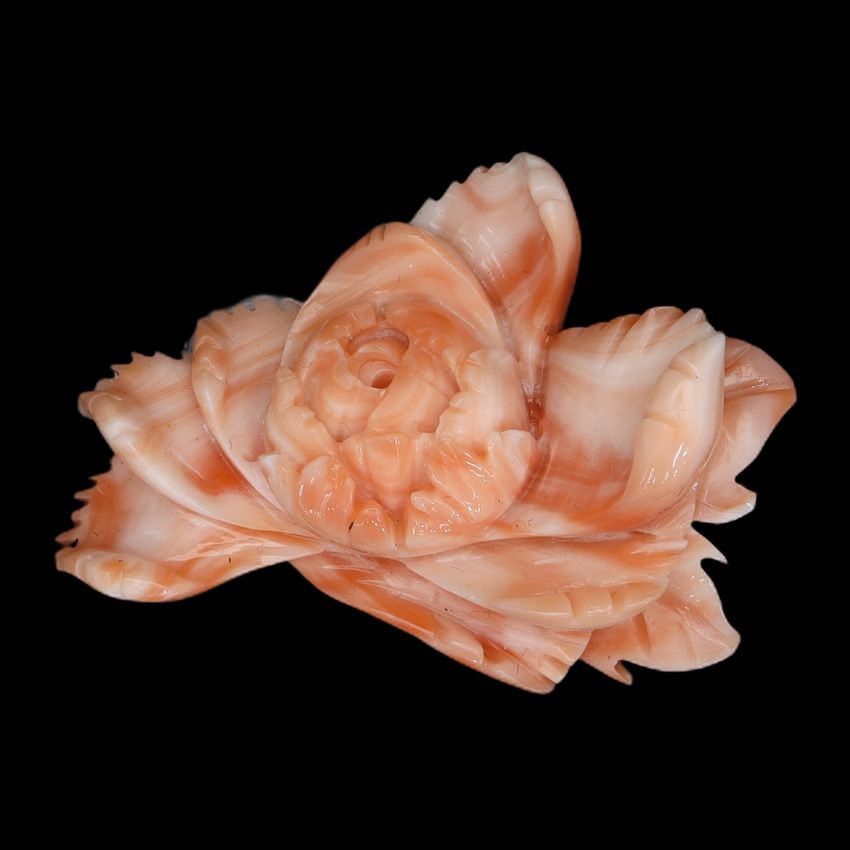 Pink Coral Raw Stick Carving