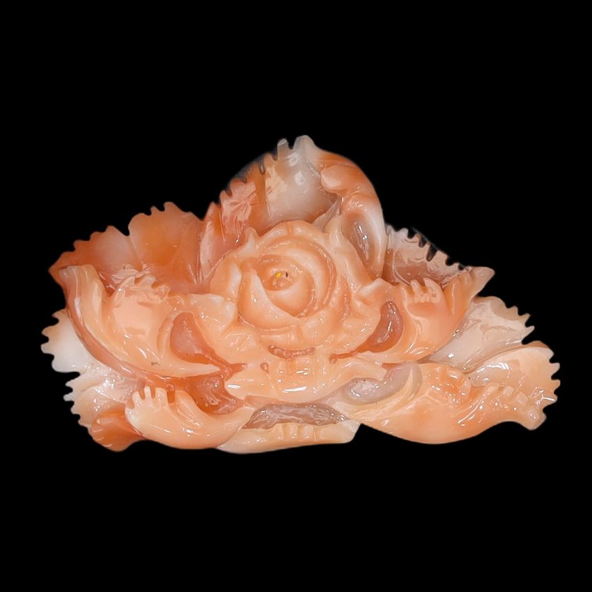 Pink Coral Raw Stick Carving