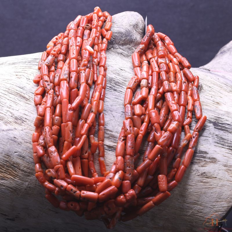 Aka  Coral Tube Beads