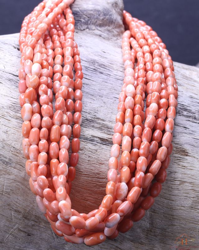 Momo Coral Oval Beads