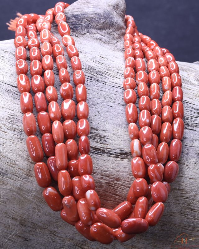 Momo Coral Oval Beads