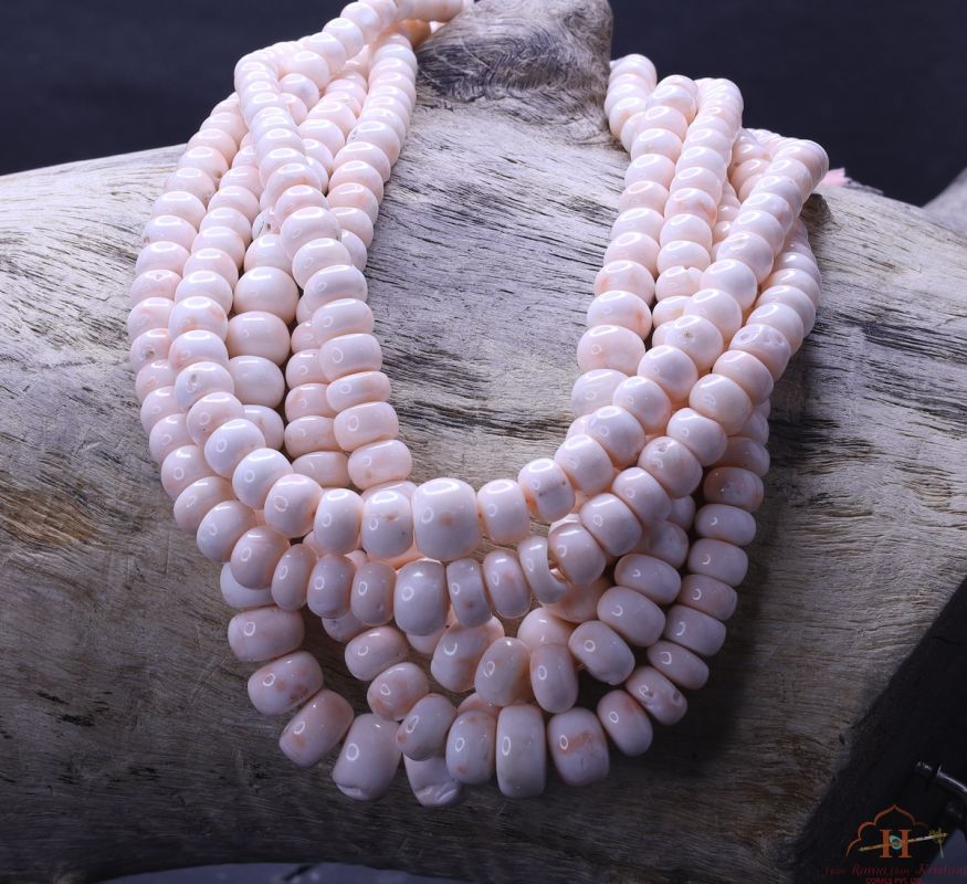White Coral Tire Shape Beads