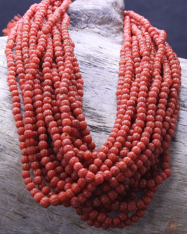 Sardinia Coral Carved Beads
