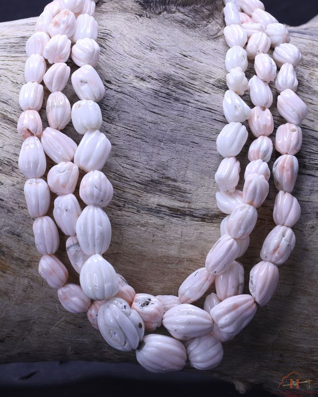 White Coral Carved Tumble