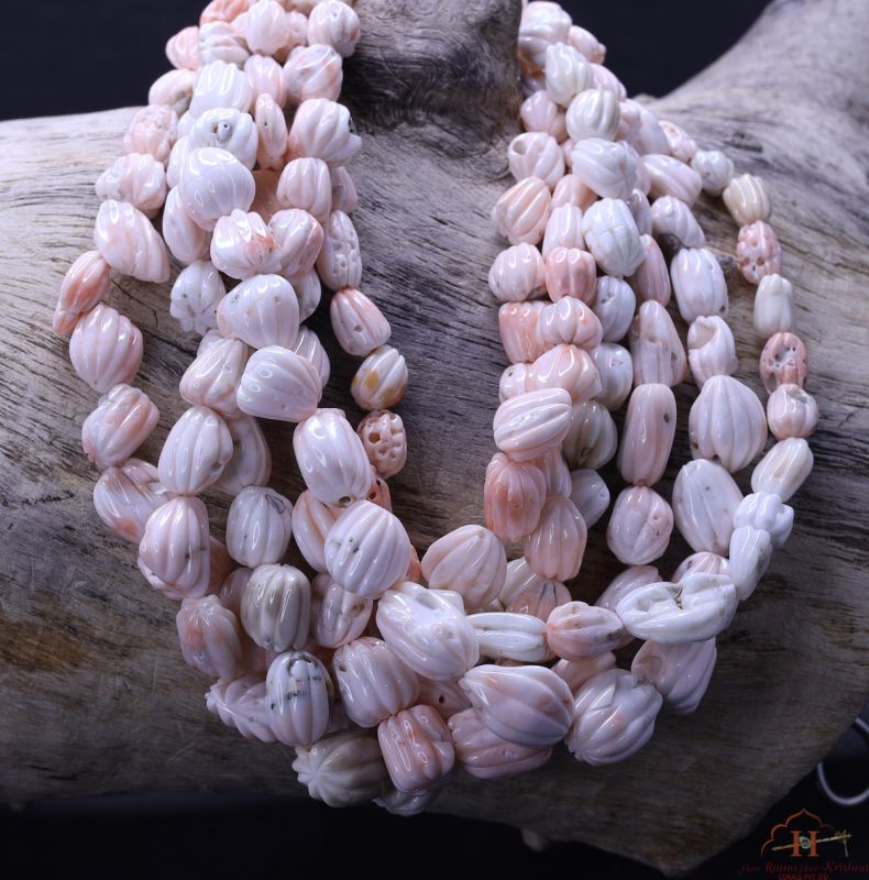 White Coral Carved Tumble
