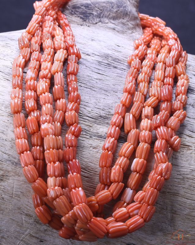Coral Carved Natural Tube Shape 