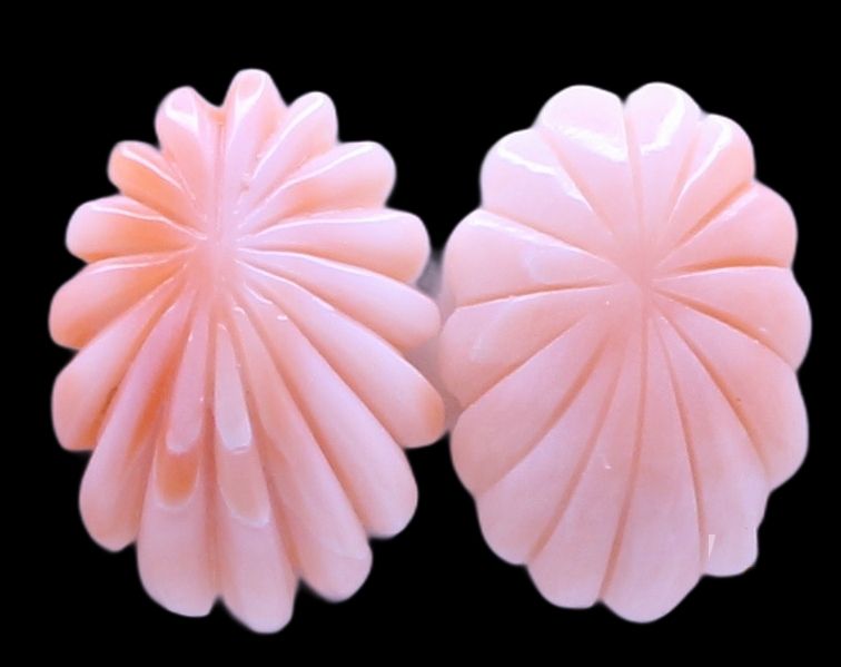 Melon Coral Carving Cabochons